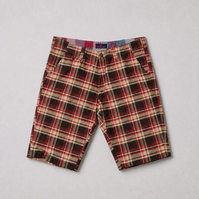 Men’s Premium Plaid Flat Front Shorts – Cotton Casual Summer Shorts — image 1