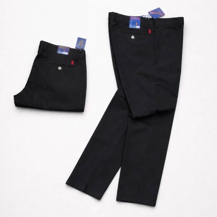 Men’s Premium Regular Fit Cotton Chino Pants – Black — image 1