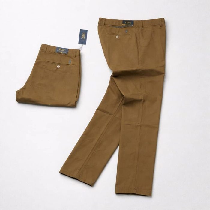Men’s Premium Regular Fit Cotton Chino Pants – Dark Khaki — image 1