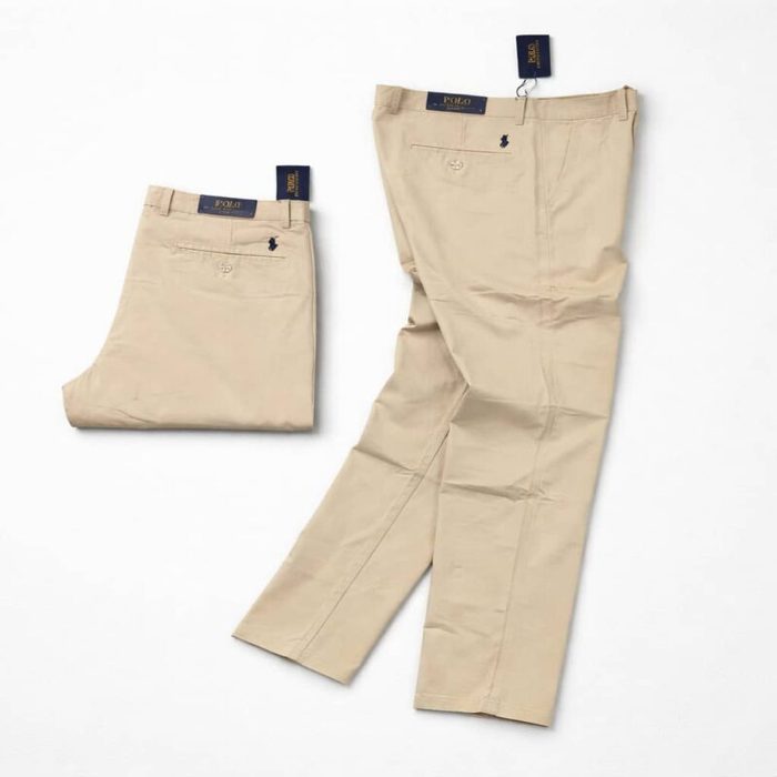 Men’s Premium Regular Fit Cotton Chino Pants – Biege — image 1