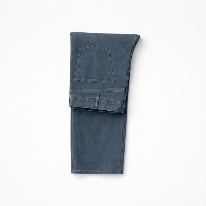 Men’s Regular Fit Stretch Denim Jeans – Washed Blue Grey — image 1