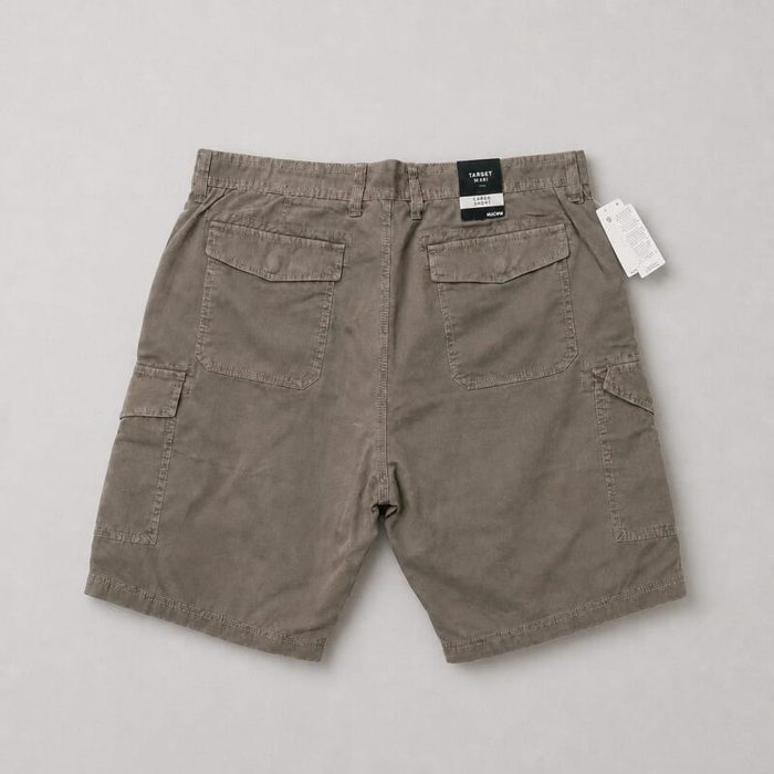 Men’s Relaxed Fit Utility Cargo Shorts – Muted Grey Brown