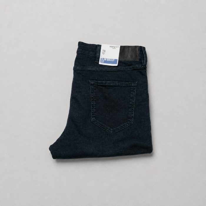 Men’s Stretch Straight Fit Jeans – Dark Indigo Blue