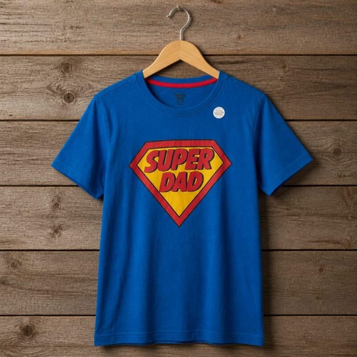 Men’s Super Dad Graphic Crew Neck T-Shirt – Royal Blue — image 1