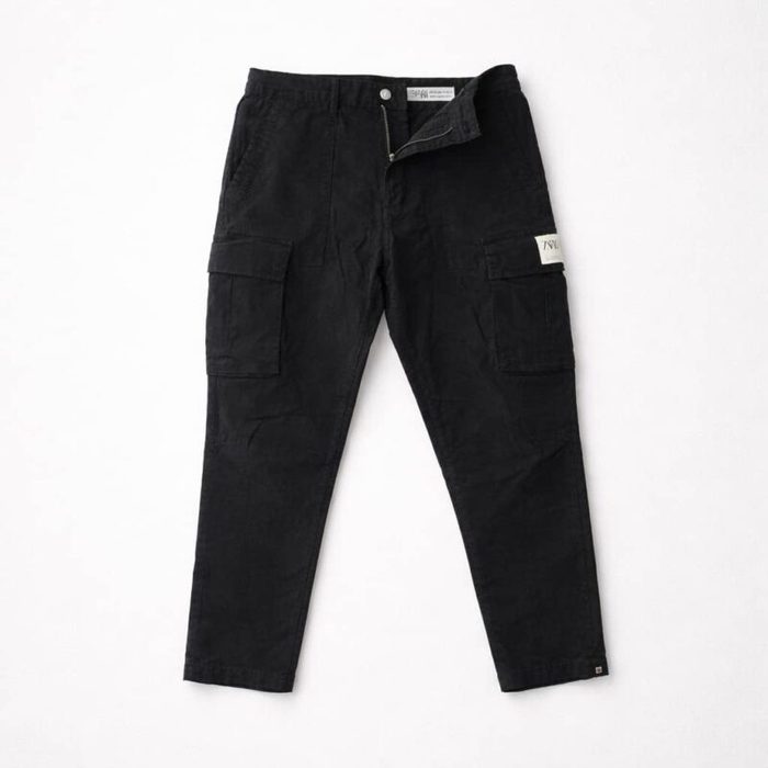 Mens Urban Tactical Loose Fit Cargo Utility Pocket Trouser Black