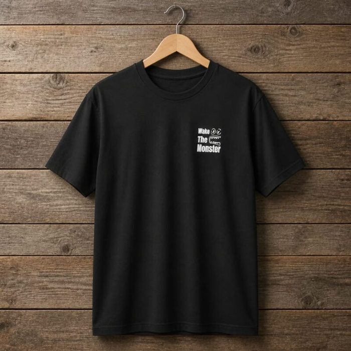 Men’s “Wake the Monster” Graphic Crew Neck T-Shirt – Black — image 1