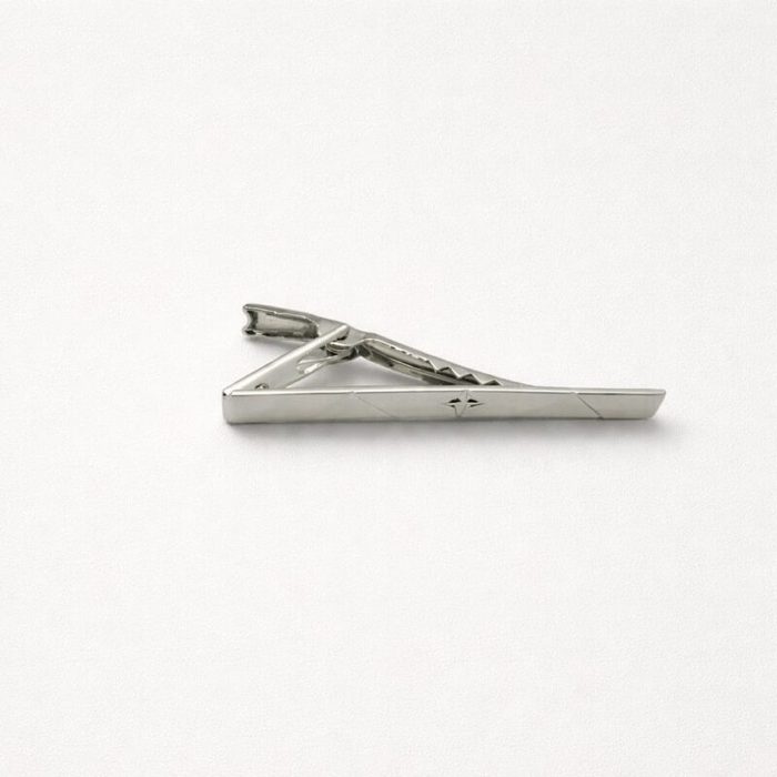 Modernist X Silver-Tone Geometric Tie Bar For Men — image 1