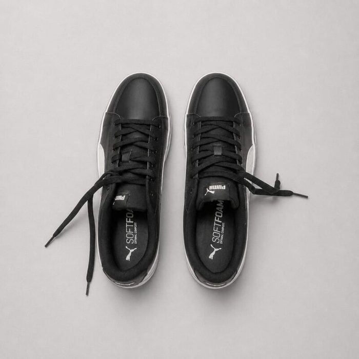 Puma Mens Black Low Top Lace Up Sneakers Black