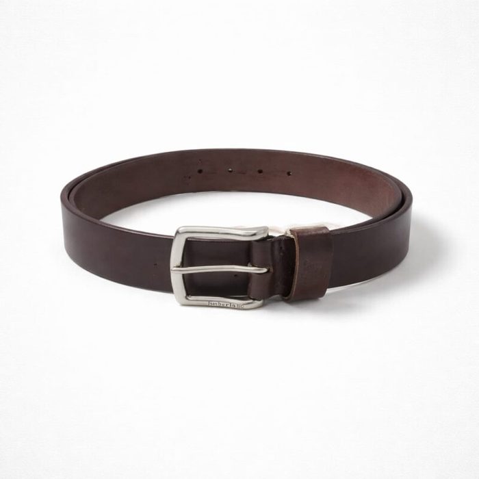 Timberland Classic Leather Buckle Belt For Men – Brown
