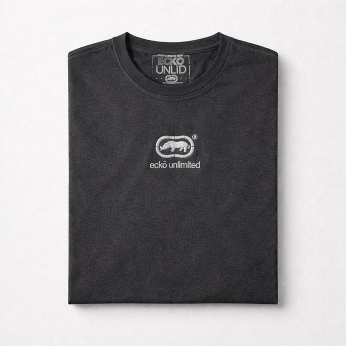 Men’s Ecko Unltd. Logo Crew Neck Short Sleeve T-Shirt – Washed Black