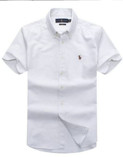 Short-sleeve Oxford Shirt White