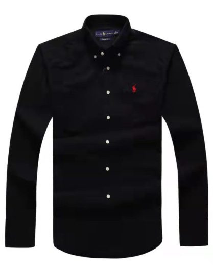 Long-sleeve Oxford Shirt Black
