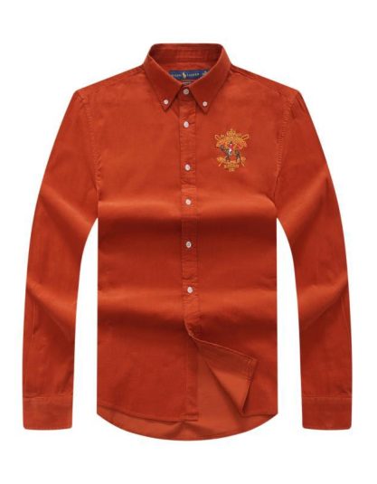 Long-sleeve Corduroy Shirt Orange