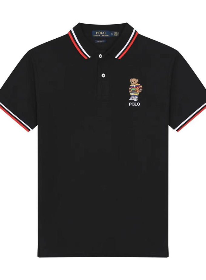 Short-sleeve Collar T-Shirt Black