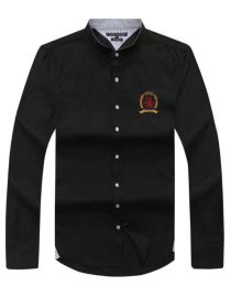 Long-sleeve Bishop-Neck Shirt Black