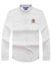 Long-sleeve Bishop-Neck Shirt White