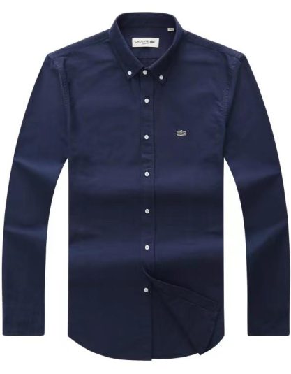 Plain Long-sleeve Shirt NavyBlue