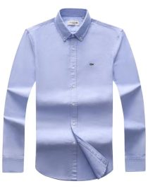 Plain Long-sleeve Shirt Blue