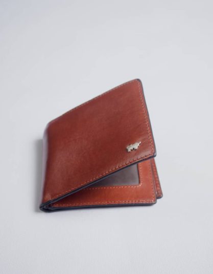Tri-fold Leather Wallet Brown