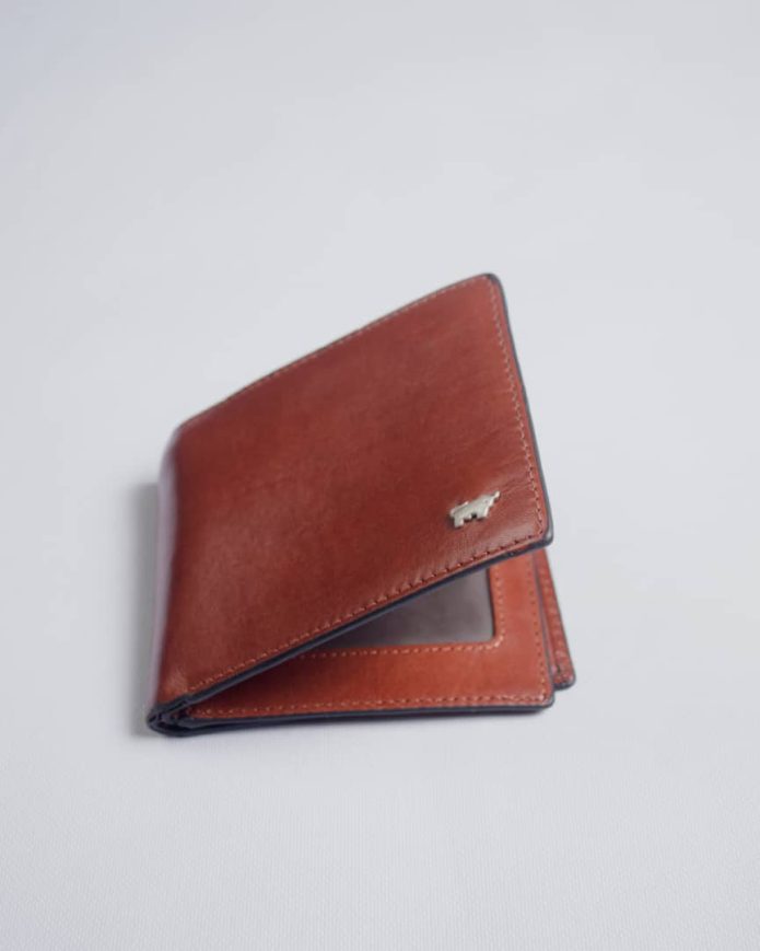 Tri-fold Leather Wallet Brown