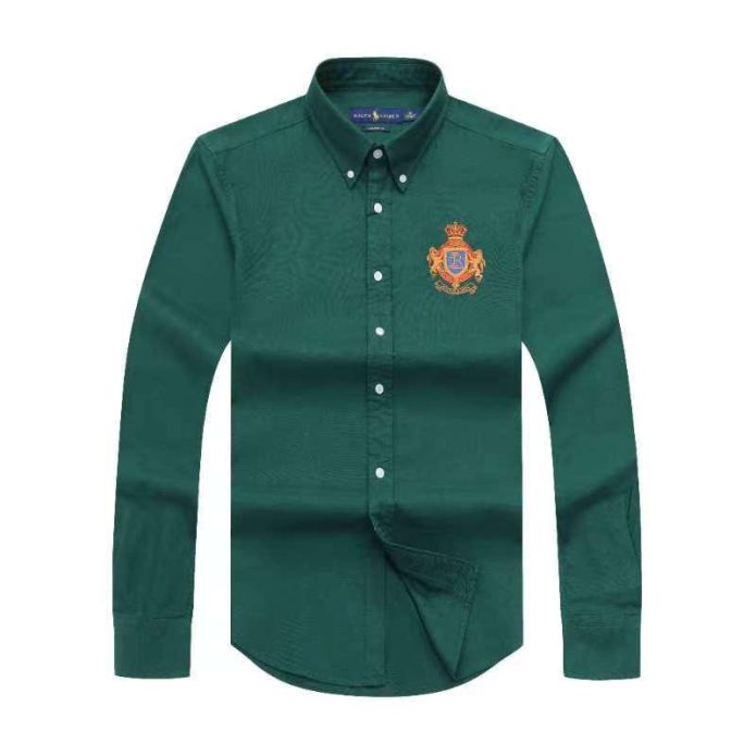 Long-sleeve RL-Crested Shirt Green