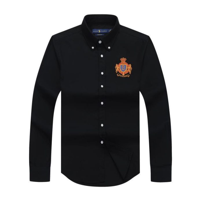 Long-sleeve RL-Crested Shirt Black