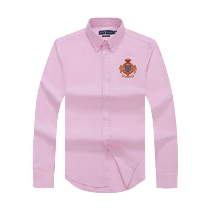 Long-sleeve RL-Crested Shirt Pink