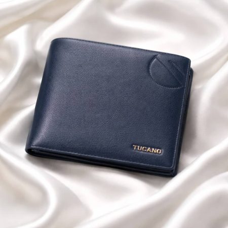 Men's Leather Bi-fold/Slim Wallet - Blue