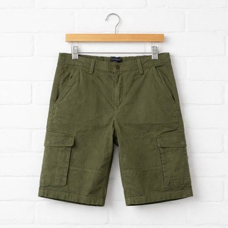 Men's Belted Cargo Short - Dark Green