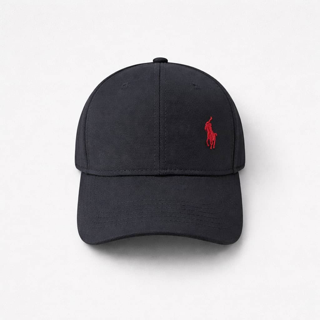 Men's Embroidered Pony Baseball Cap - Black