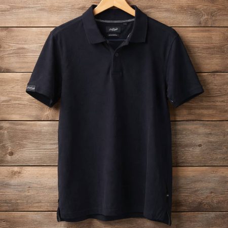 Men's Wrinkle-Recovery Classic Crocodile Polo Shirt – Black