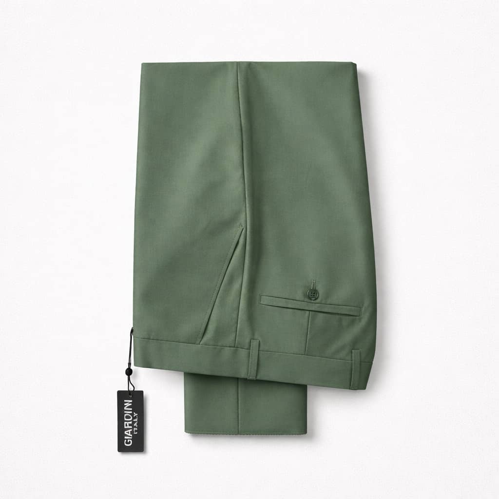 Men's Slim Fit Formal Dress Pant Trouser - Olive Green