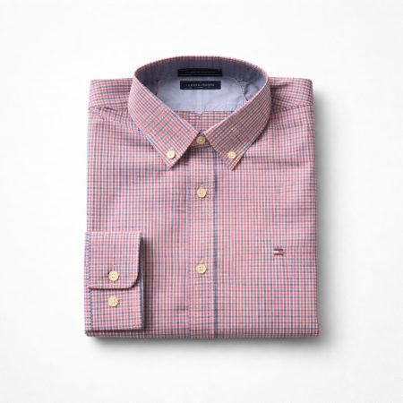 Men's Checkered Long Sleeve Multi-color Shirt - Red/Blue/White