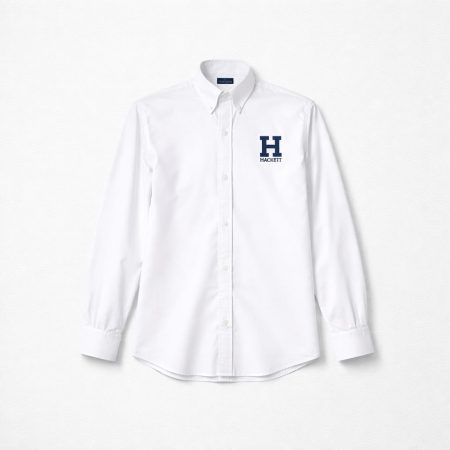 Men’s Embroidered Oxford Long Sleeve Shirt - White