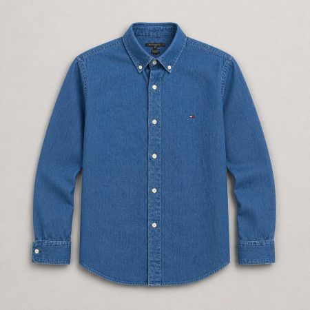 Men’s Classic Denim Button-Down Long Sleeve Shirt - Blue