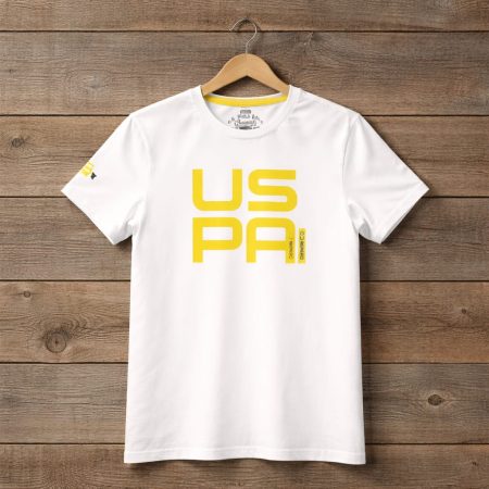 U.S.P.A Men's Premium Graphic Print Crew Neck T-Shirt - White