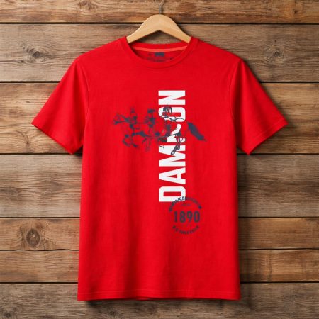 U.S.P.A Men's Premium Graphic Print Crew Neck T-Shirt - Red