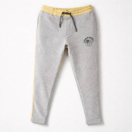 Jack & Jones Men's Two-Tone Color-Block Draw String Joggers - Grey/Mustard Yellow