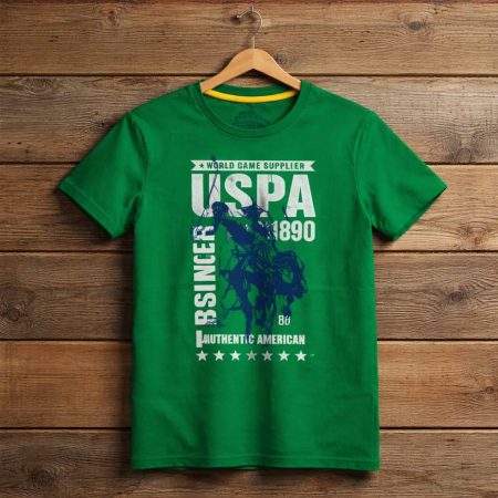 U.S.P.A Men's Premium Graphic Print Crew Neck T-Shirt - Emerald Green