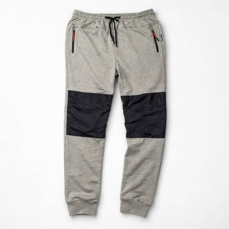 Lahti Pro Men's Double Panel Draw String Joggers - Grey/Black