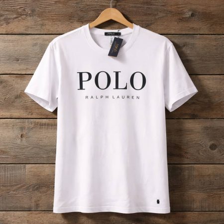 Men's Premium "POLO" Block Logo Crew Neck T-Shirt - White