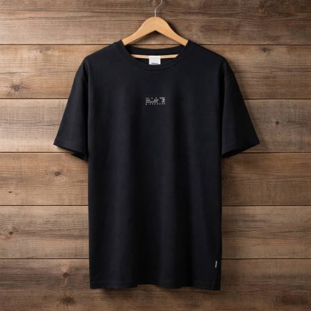Men's Numeric Dual Graphic Print Crew Neck T-Shirt - Black