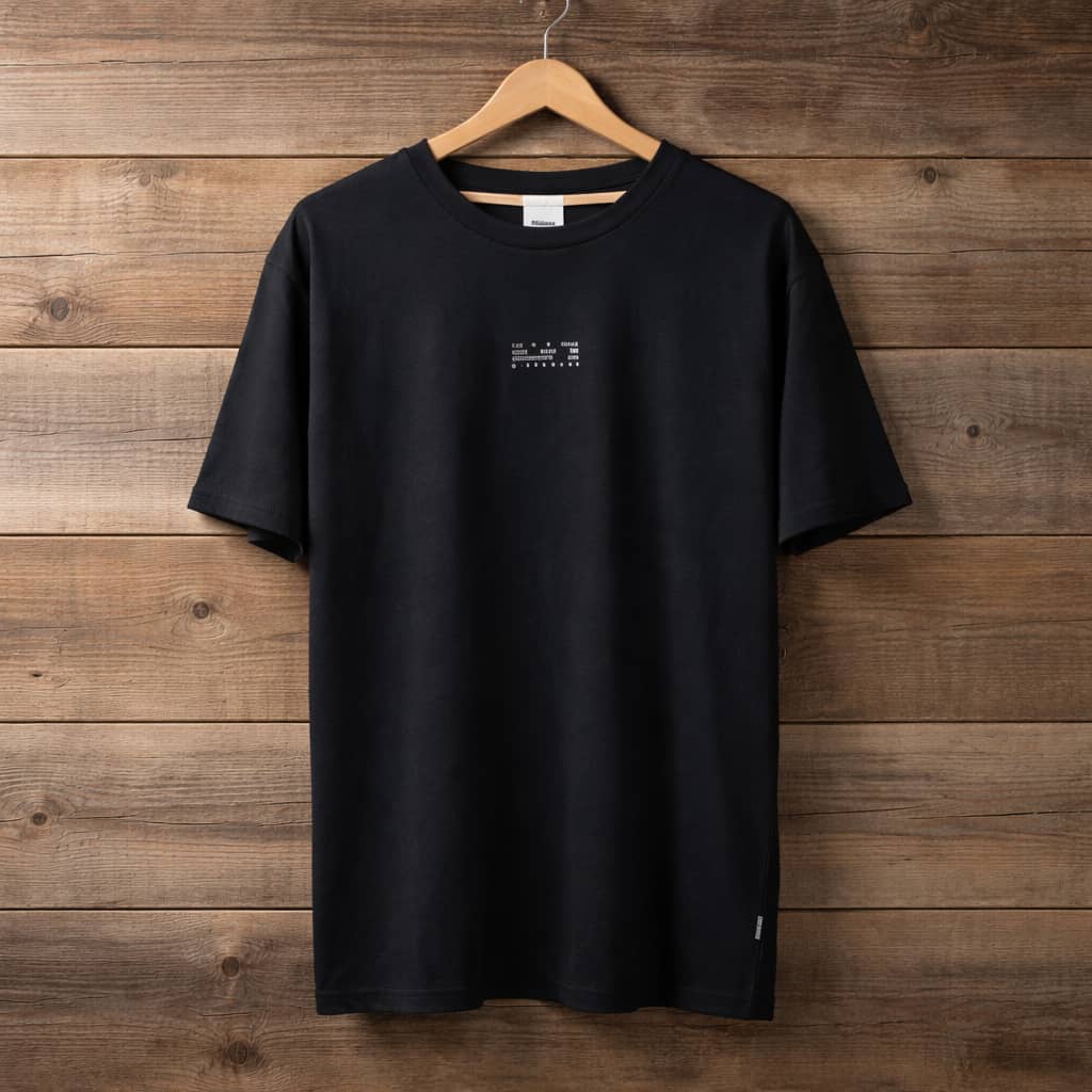 Men's Numeric Dual Graphic Print Crew Neck T-Shirt - Black