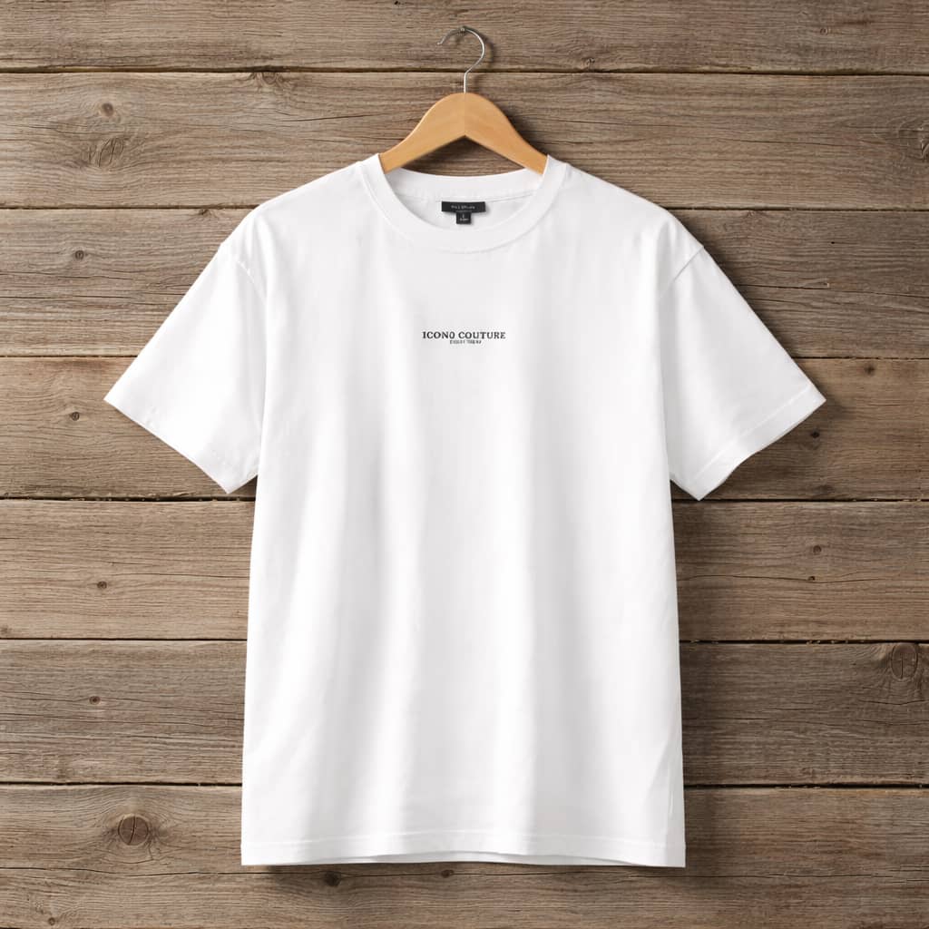 Icono Couture Men's Minimalist Graphic Print T-Shirt - White