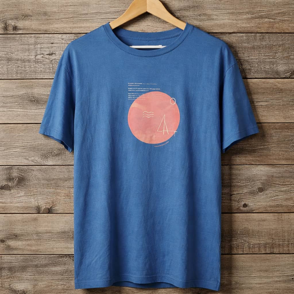 Men's Geometric Graphic Crew Neck T-Shirt - Blue