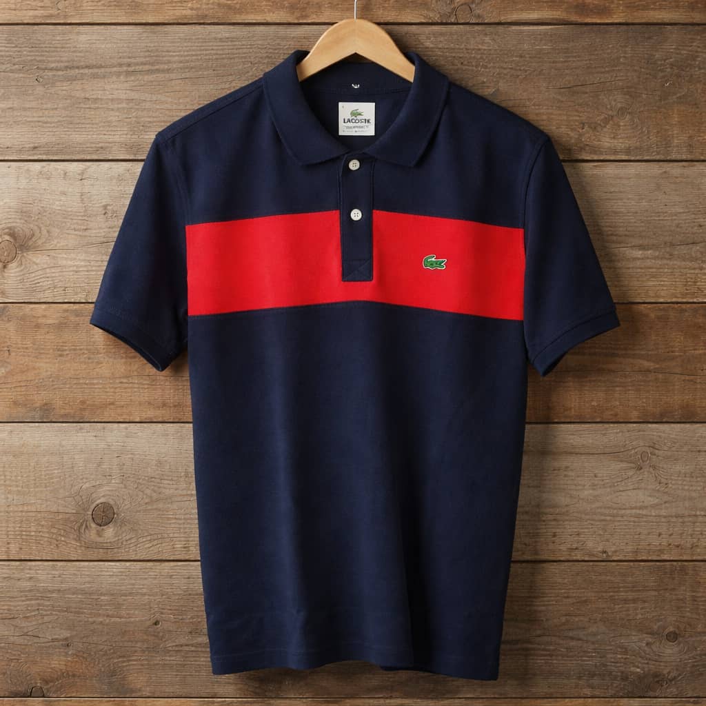 Men's Embroidered Color Panel - Navy Blue / Blue