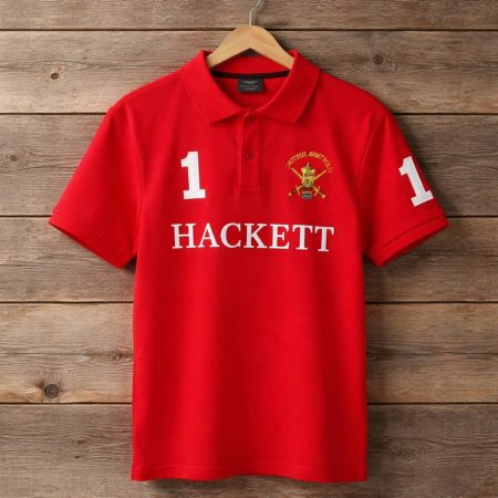 Men's Premium Embroidered Crested Polo Shirt - Red