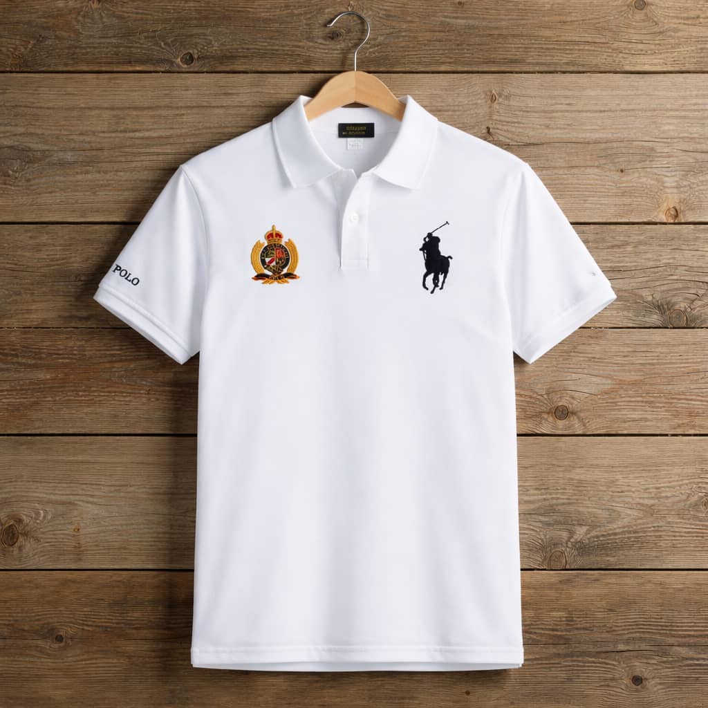 Men's Embroidered Crested Pony Polo Shirt - Men