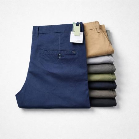 Men's Premium Stretch Cotton Chinos Pants - Navy Blue