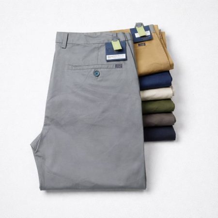 Men’s Premium Stretch Cotton Chino Pants - Light Grey